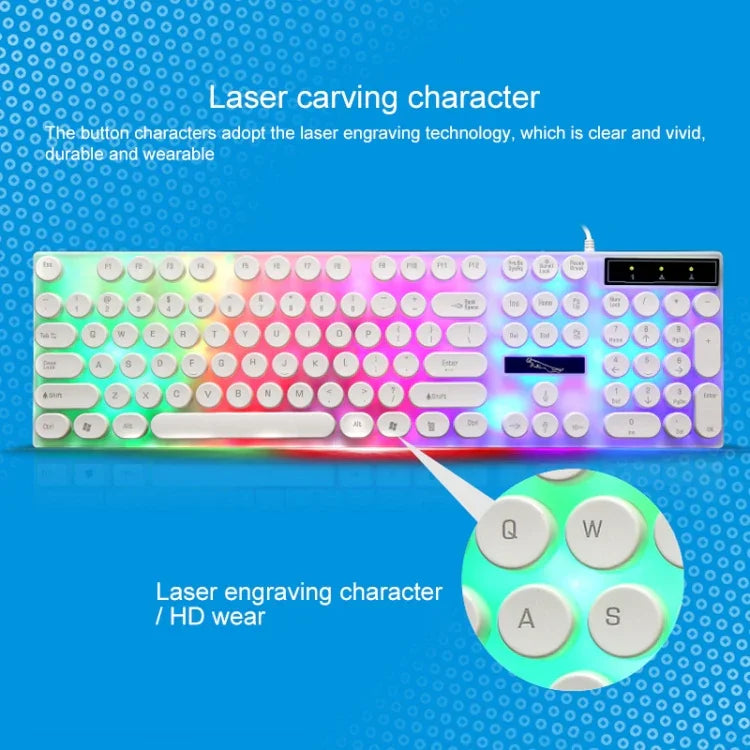 Chasing Leopard G21 Clavier filaire étanche avec 104 touches USB, capuchons de touches ronds flottants, style punk, rétroéclairage coloré, sensation mécanique, longueur : 1,3 m
