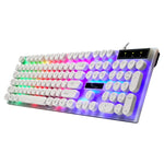 Chasing Leopard G21 Clavier filaire étanche avec 104 touches USB, capuchons de touches ronds flottants, style punk, rétroéclairage coloré, sensation mécanique, longueur : 1,3 m