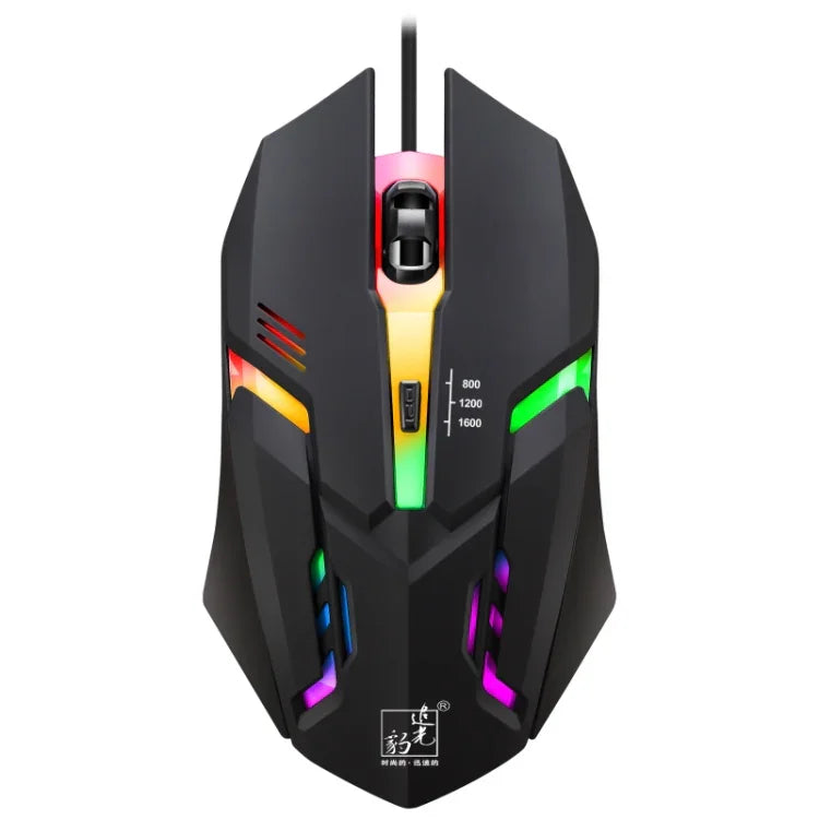 Souris de jeu optique filaire Chasing Leopard K2 USB avec rétroéclairage LED 1600 DPI et trois vitesses réglables, longueur: 1,3 m, K2