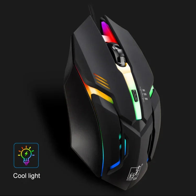 Souris de jeu optique filaire Chasing Leopard K2 USB avec rétroéclairage LED 1600 DPI et trois vitesses réglables, longueur: 1,3 m, K2