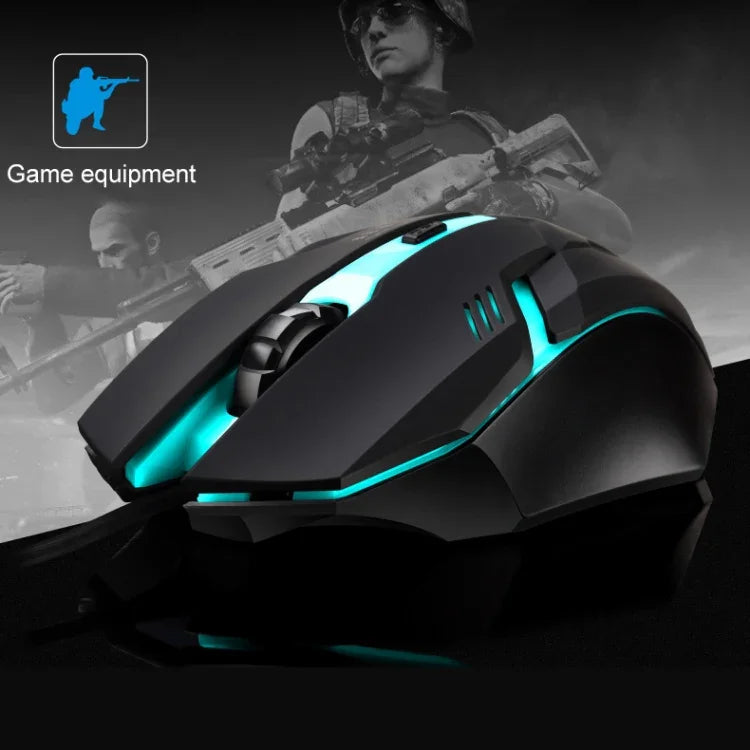 Souris de jeu optique filaire Chasing Leopard K2 USB avec rétroéclairage LED 1600 DPI et trois vitesses réglables, longueur: 1,3 m, K2