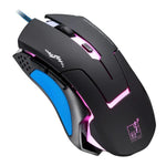 Souris de jeu optique filaire Chasing Leopard T7 USB 6 boutons 2400 DPI avec rétroéclairage réglable à trois vitesses et poids de contrepoids intégré, longueur : 1,8 m, T7