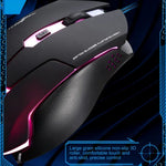 Souris de jeu optique filaire Chasing Leopard T7 USB 6 boutons 2400 DPI avec rétroéclairage réglable à trois vitesses et poids de contrepoids intégré, longueur : 1,8 m, T7