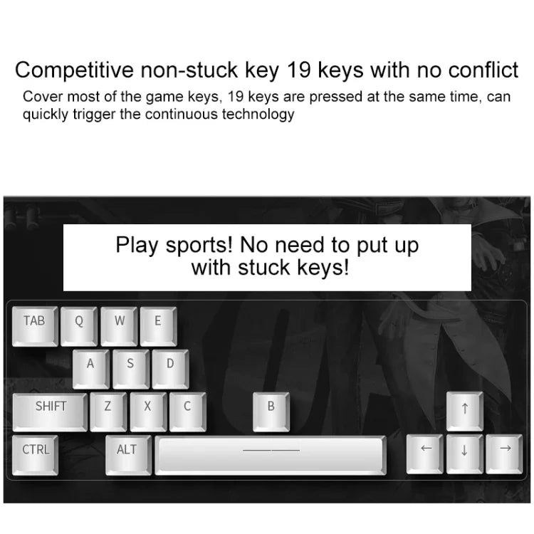 Ensemble Clavier Souris Gaming YINDIAO V2 Silencieux Sensation Mécanique