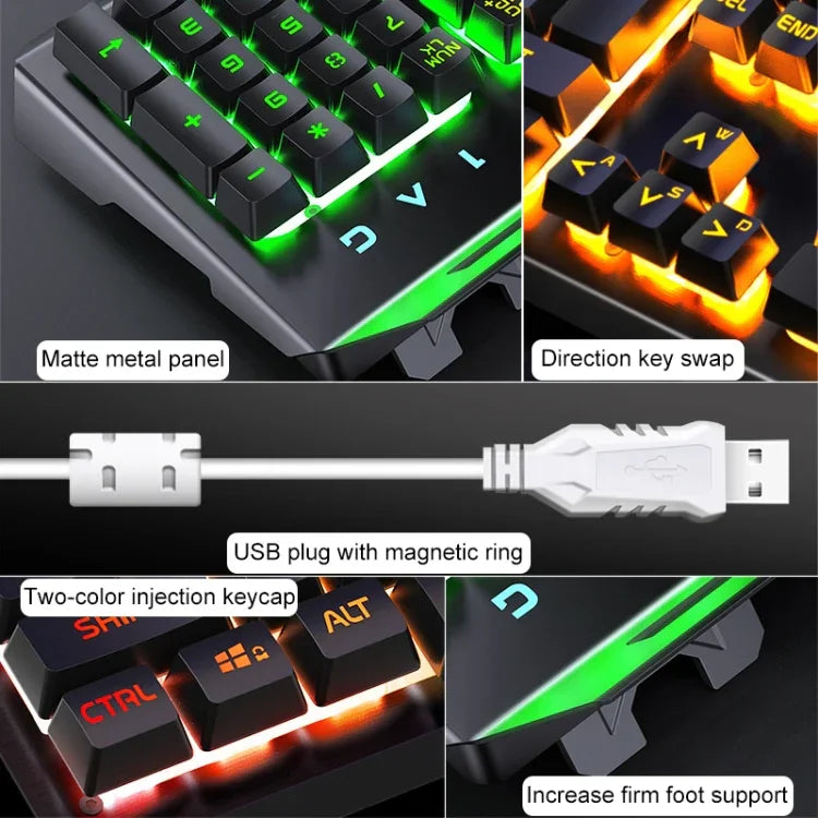 Ensemble Clavier Souris Gaming YINDIAO V2 Silencieux Sensation Mécanique