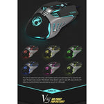 Souris de jeu filaire optique iMICE V5 USB 7 boutons 4000 DPI avec rétroéclairage coloré pour ordinateur PC portable, V5 (blanc)