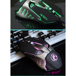 Souris de jeu filaire optique iMICE V5 USB 7 boutons 4000 DPI avec rétroéclairage coloré pour ordinateur PC portable, V5 (blanc)