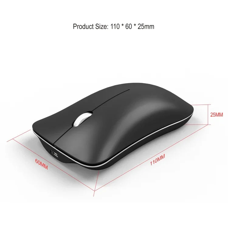 HXSJ T23 Bluetooth 5.0 + Bluetooth 3.0 + 2.4 GHz Sans Fil Trois Modes 4 Boutons 1600 DPI Réglable Ergonomique Souris Optique, T23 Noir
