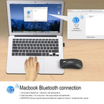 HXSJ T23 Bluetooth 5.0 + Bluetooth 3.0 + 2.4 GHz Sans Fil Trois Modes 4 Boutons 1600 DPI Réglable Ergonomique Souris Optique, T23 Noir