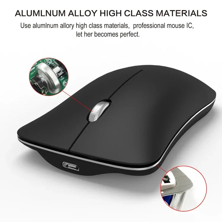 HXSJ T23 Bluetooth 5.0 + Bluetooth 3.0 + 2.4 GHz Sans Fil Trois Modes 4 Boutons 1600 DPI Réglable Ergonomique Souris Optique, T23 Noir
