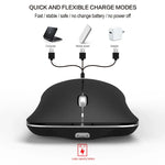 HXSJ T23 Bluetooth 5.0 + Bluetooth 3.0 + 2.4 GHz Sans Fil Trois Modes 4 Boutons 1600 DPI Réglable Ergonomique Souris Optique, T23 Noir