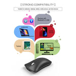 HXSJ T23 Bluetooth 5.0 + Bluetooth 3.0 + 2.4 GHz Sans Fil Trois Modes 4 Boutons 1600 DPI Réglable Ergonomique Souris Optique, T23 Noir