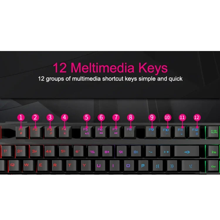 Clavier de jeu filaire USB à capuchons flottants et rétroéclairage lumineux iMICE AK-600, rétroéclairage lumineux (noir)