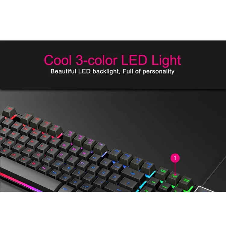 Clavier de jeu filaire USB à capuchons flottants et rétroéclairage lumineux iMICE AK-600, rétroéclairage lumineux (noir)