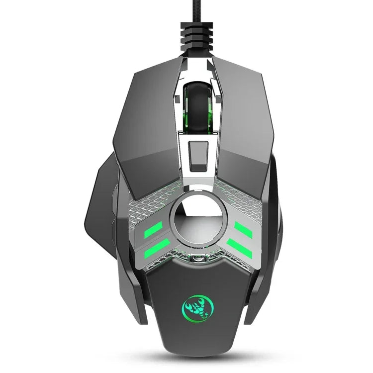 Souris mécanique filaire de jeu HXSJ J200 à 7 boutons programmables avec lumière