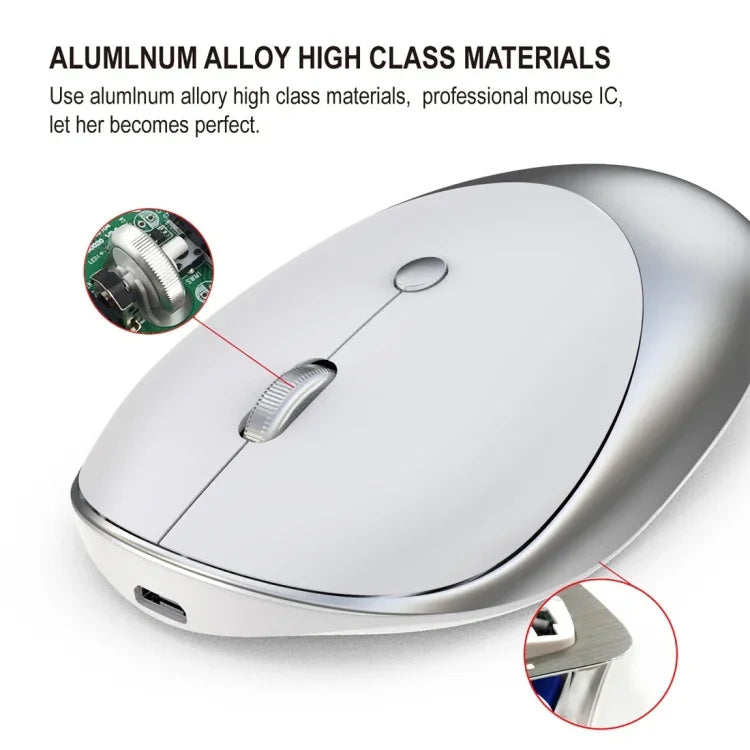 HXSJ T36 Souris Bluetooth sans fil 2.4G Bluetooth 5.0+3.0 trois modes, conception silencieuse