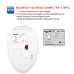 HXSJ T36 Souris Bluetooth sans fil 2.4G Bluetooth 5.0+3.0 trois modes, conception silencieuse
