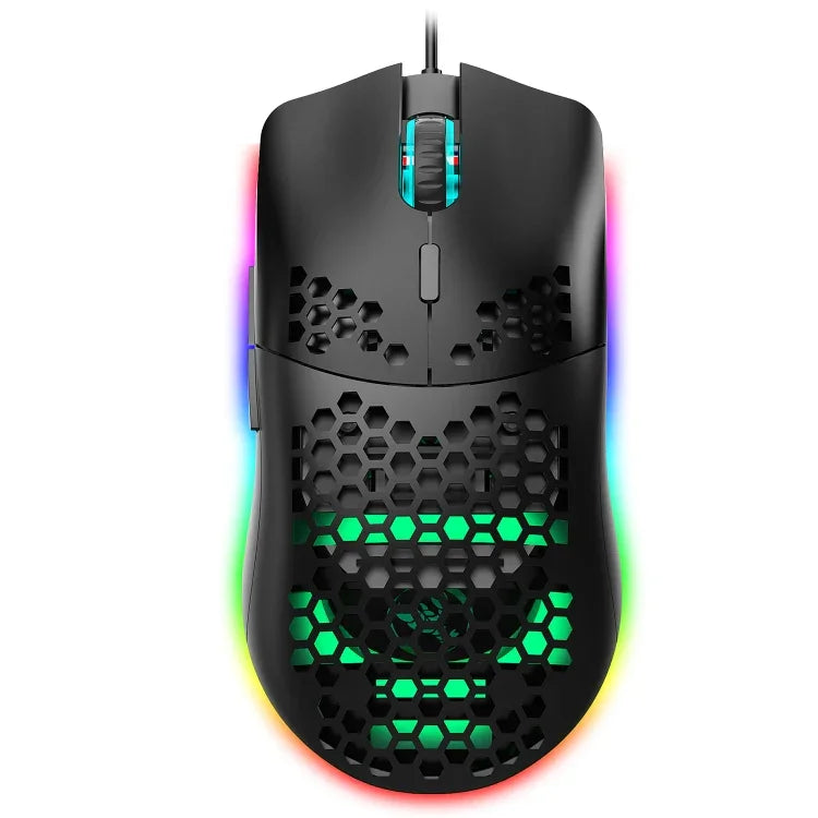 HXSJ J900 Souris gaming filaire programmable 6 boutons rétroéclairage RGB (Blanc), J900(Noir), J900(Blanc)
