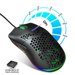 HXSJ J900 Souris gaming filaire programmable 6 boutons rétroéclairage RGB (Blanc), J900(Noir), J900(Blanc)