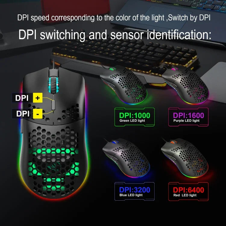 HXSJ J900 Souris gaming filaire programmable 6 boutons rétroéclairage RGB (Blanc), J900(Noir), J900(Blanc)