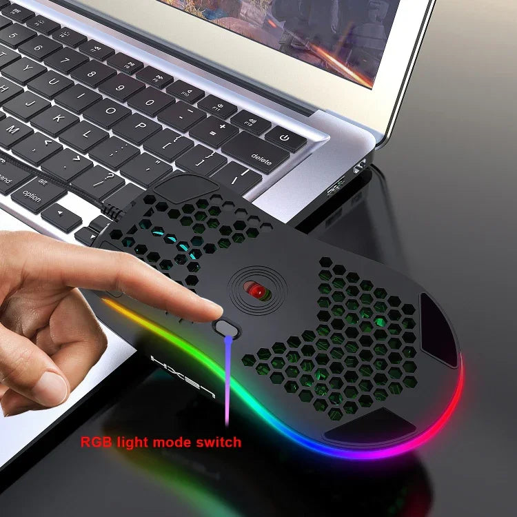HXSJ J900 Souris gaming filaire programmable 6 boutons rétroéclairage RGB (Blanc), J900(Noir), J900(Blanc)