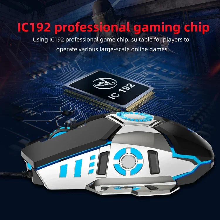 Souris filaire de jeu E-sports programmable HXSJ J700 à éclairage coloré, J700
