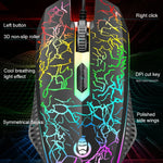 SHIPADOO D620 Kit clavier souris gaming filaire 104 touches RGB couleur rétroéclairage craquelé pour ordinateur portable, PC