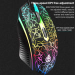 SHIPADOO D620 Kit clavier souris gaming filaire 104 touches RGB couleur rétroéclairage craquelé pour ordinateur portable, PC