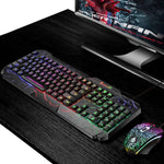 SHIPADOO D620 Kit clavier souris gaming filaire 104 touches RGB couleur rétroéclairage craquelé pour ordinateur portable, PC