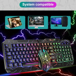 SHIPADOO D620 Kit clavier souris gaming filaire 104 touches RGB couleur rétroéclairage craquelé pour ordinateur portable, PC