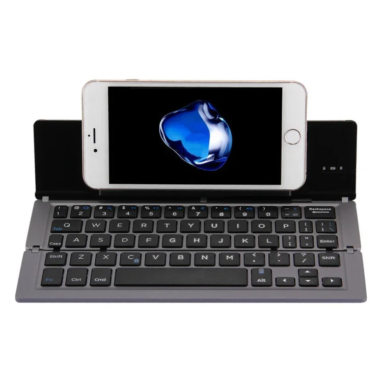 Clavier sans fil Bluetooth pliable ultra-mince F18 avec support et 58 touches