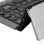 Clavier sans fil Bluetooth pliable ultra-mince F18 avec support et 58 touches