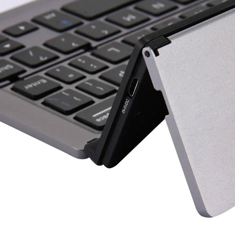 Clavier sans fil Bluetooth pliable ultra-mince F18 avec support et 58 touches