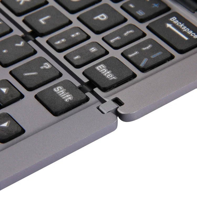 Clavier sans fil Bluetooth pliable ultra-mince F18 avec support et 58 touches