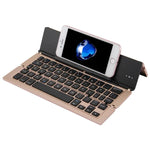 Clavier sans fil Bluetooth pliable ultra-mince F18 avec support et 58 touches