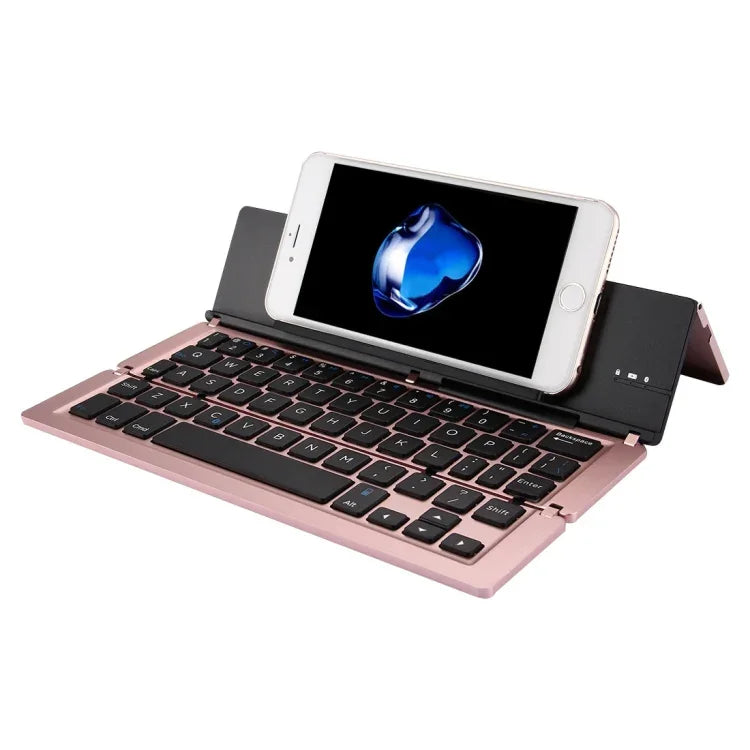 Clavier sans fil Bluetooth pliable ultra-mince F18 avec support et 58 touches