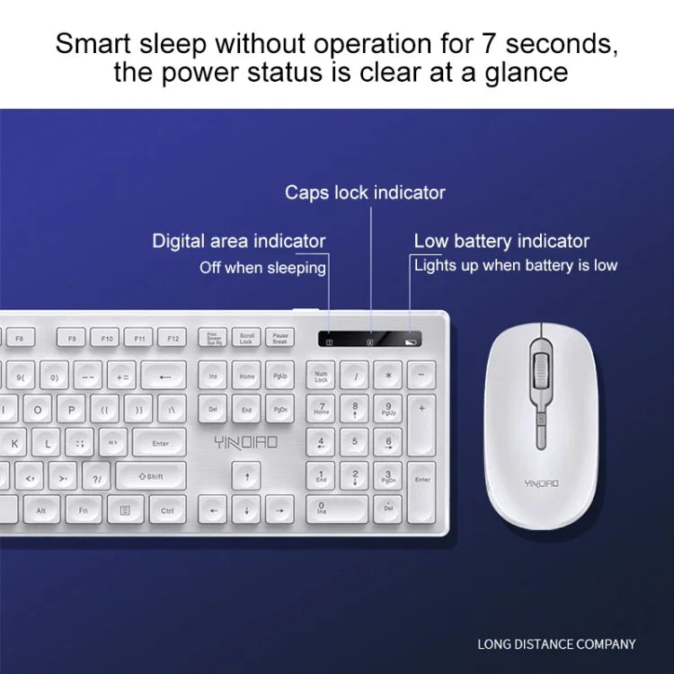 Ensemble Clavier Souris Sans Fil Silencieux YINDIAO V3 Max Business Bureau