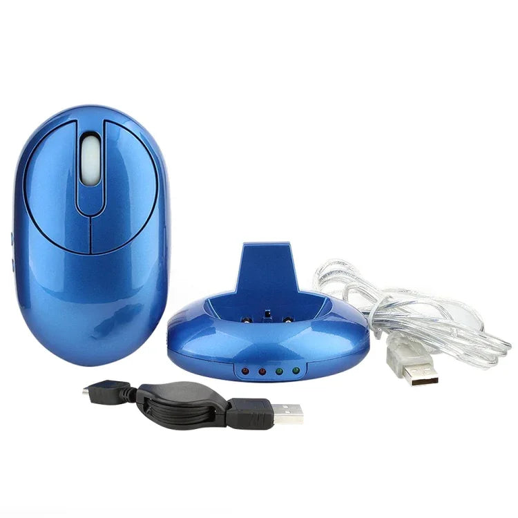 MZ-012 Souris Optique Sans Fil Rechargeable 2.4G 1200 DPI avec Hub USB 3 Ports / Station de Recharge