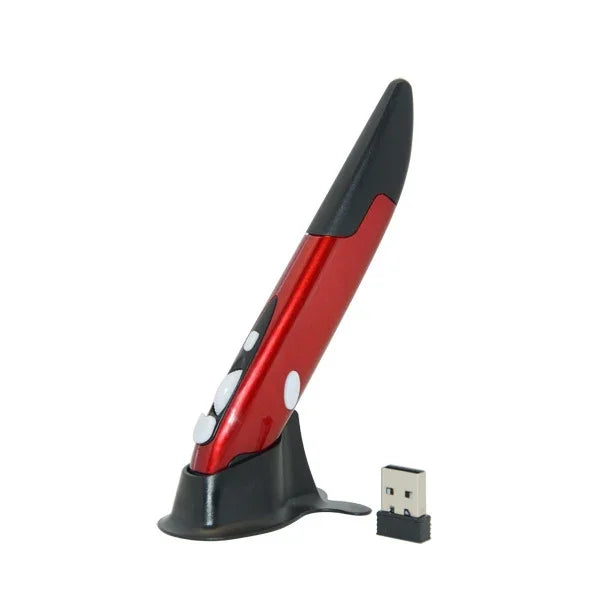 PR-03 Souris-stylo optique sans fil 2,4 G avec récepteur USB et PPP réglable 1600 pour ordinateur PC portable dessin enseignement, PR-03 Souris-stylo (rouge), PR-03 Souris-stylo (bleu), PR-03 Souris-stylo (gris)