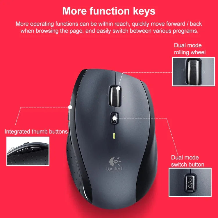 Souris laser sans fil Logitech M705 1000 DPI 2,4 GHz bimode