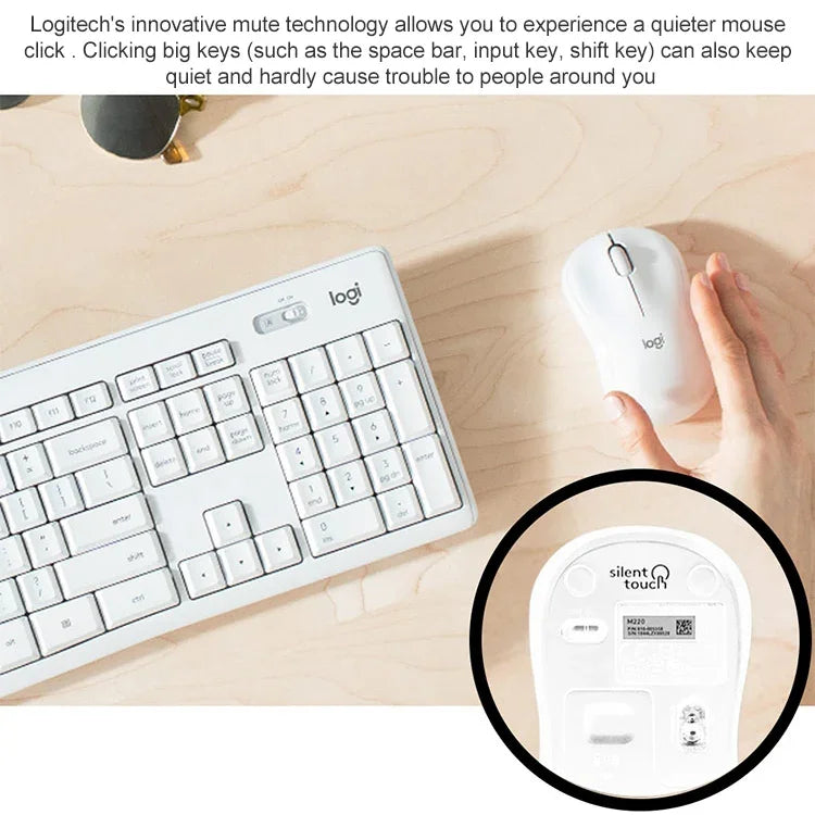 Ensemble clavier et souris sans fil USB silencieux Logitech MK295