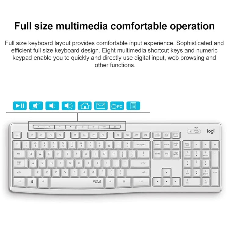 Ensemble clavier et souris sans fil USB silencieux Logitech MK295