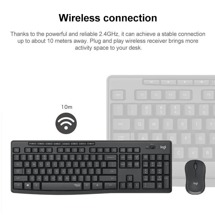 Ensemble clavier et souris sans fil USB silencieux Logitech MK295