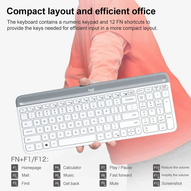 Ensemble clavier et souris sans fil silencieux Logitech MK470