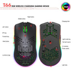 HXSJ T66 Souris Gamer sans fil programmable 7 touches avec rétroéclairage coloré, T66 (blanc)