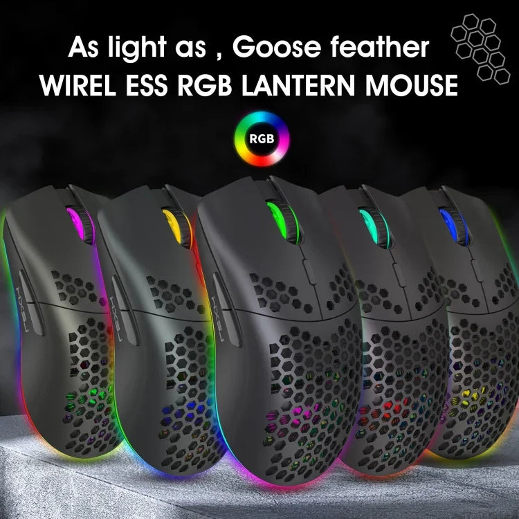 HXSJ T66 Souris Gamer sans fil programmable 7 touches avec rétroéclairage coloré, T66 (blanc)