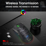 HXSJ T66 Souris Gamer sans fil programmable 7 touches avec rétroéclairage coloré, T66 (blanc)