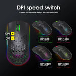 HXSJ T66 Souris Gamer sans fil programmable 7 touches avec rétroéclairage coloré, T66 (blanc)