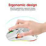 HXSJ T66 Souris Gamer sans fil programmable 7 touches avec rétroéclairage coloré, T66 (blanc)