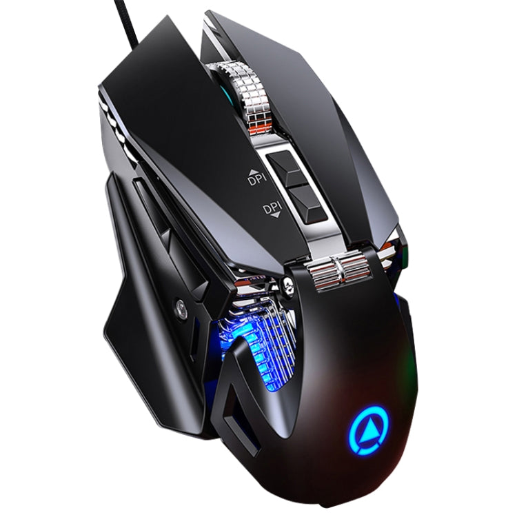 Souris filaire mécanique YINDIAO G10 7200DPI 7 modes réglables 7 touches rétroéclairées RVB en métal, Style : Version audio